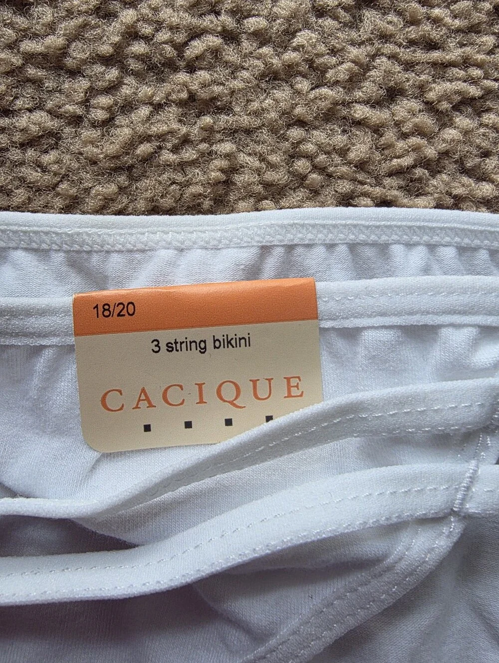 cacique 3 string bikini panties size 18/20 nwt